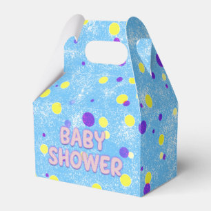 Baby Shower Polka Dot Bubble Letters on Sponge Favor Box