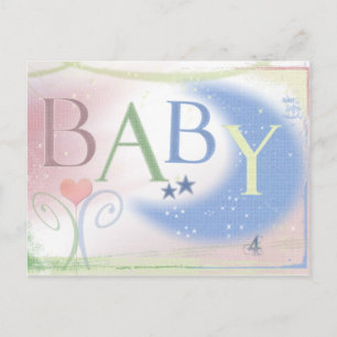 Baby shower postcard invitation