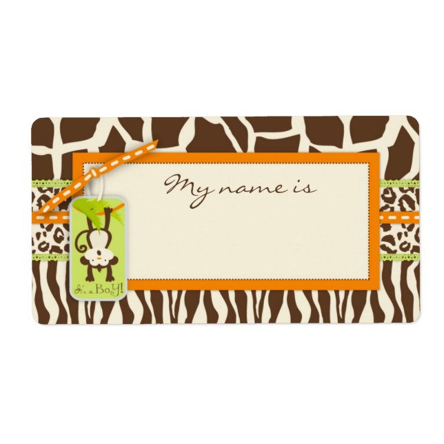 Baby shower Poster de animal Safari Monkey (Devant)