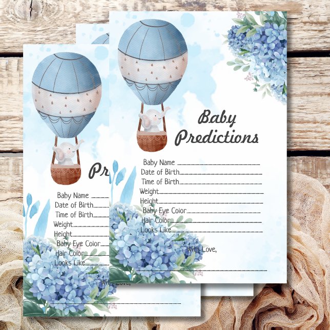 Baby Shower Prediction Elephant Hot Air Balloon (Creator Uploaded)