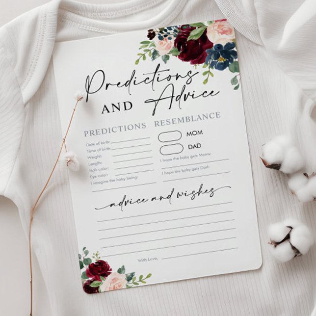 Baby shower Prédictions et cartes de conseil (Créateur téléchargé)