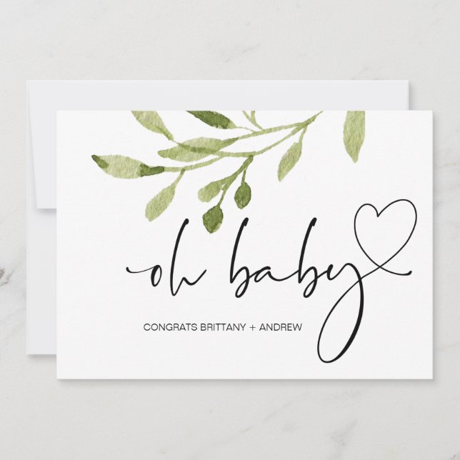 Baby Shower Pregnancy Congratulations Oh Baby Card (Front)