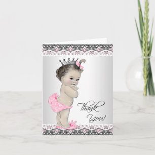 Baby shower princesse rose Merci Cartes