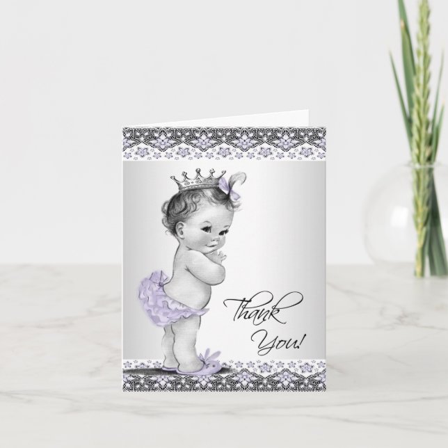 Baby shower Princesse violette Merci (Devant)