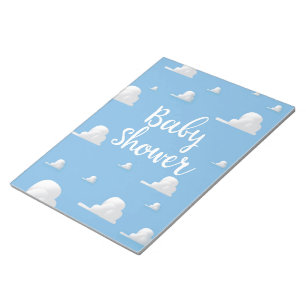 Baby Shower Puffy White Clouds Notepad
