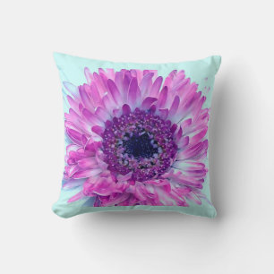 Baby Shower Purlple Blue Flower Throw Pillow