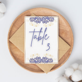 Baby shower Purple Flowers Flat Table card