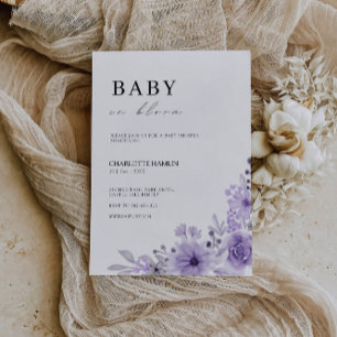 Baby Shower Purple Invitation Template