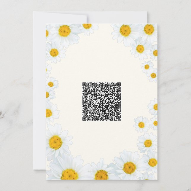 Baby shower QR Code Invitation avec Fleurs marguer (Dos)