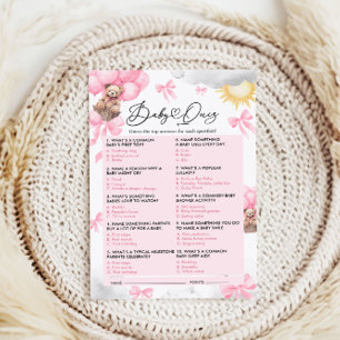 Baby Shower Quiz Game Card 
