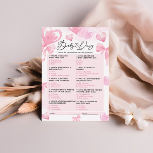 Baby Shower Quiz Game Card Valentines Game (Creator Uploaded)