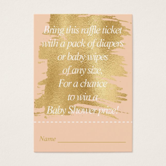 Baby Shower Raffle Ticket/Classic Pink/Gold (Front)