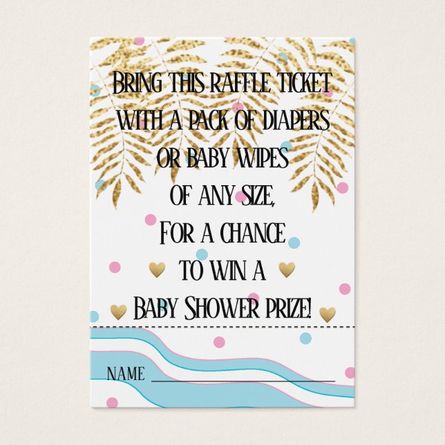 Baby Shower Raffle Ticket/Flamingo Mommy & Baby (Front)