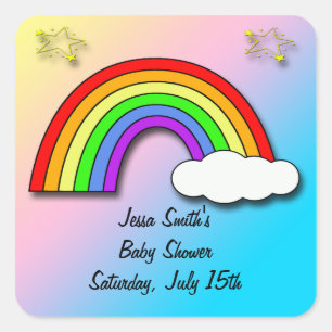 Baby shower Rainbow Favoriser les autocollants