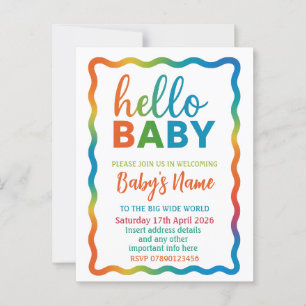 Baby shower Rainbow invitation invitation personna