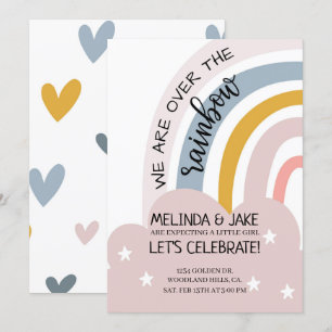 BABY SHOWER RAINBOW INVITE Coed Shower Pastels