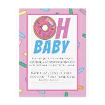 Baby shower Rainbow Sprinkle Postcard Invitation
