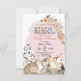 Baby shower Ratinbow invitation pour la petite fil