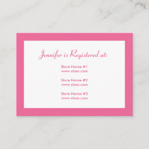Baby Shower Registry Card with Date - Pink Dots