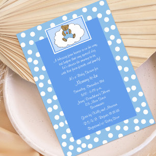 Baby shower religieux chrétien Invitation Bleu