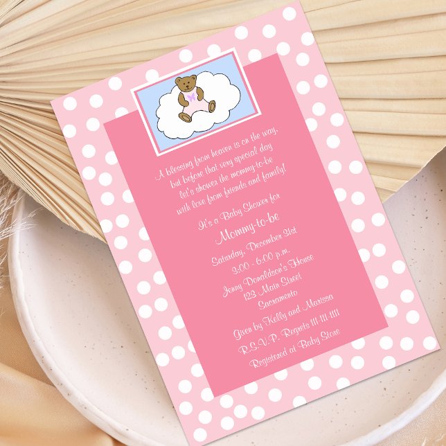 Baby shower religieux chrétien Invitation rose (Créateur téléchargé)