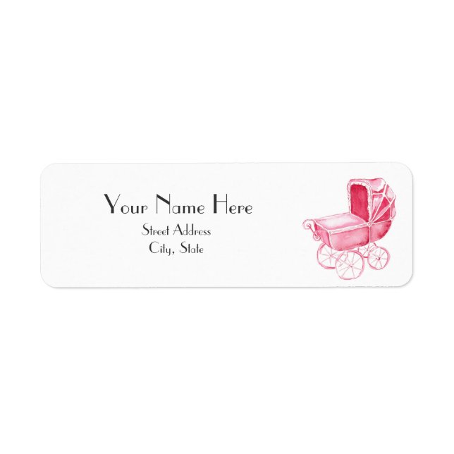 Baby Shower Return Address Label (Front)
