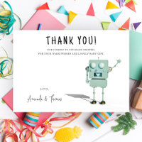 Baby shower Robot garçon - merci