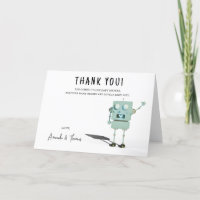 Baby shower Robot garçon - merci
