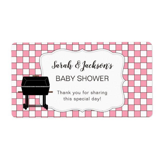 Baby shower rose BaBy-Q en faveur ou bouteille d'e (Devant)