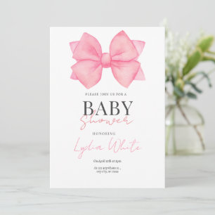 Baby shower rose Bow Invitation Baby shower fille