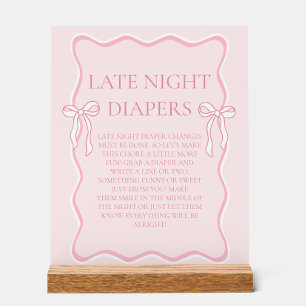 Baby shower rose Bow Late Night Diapers Jeu