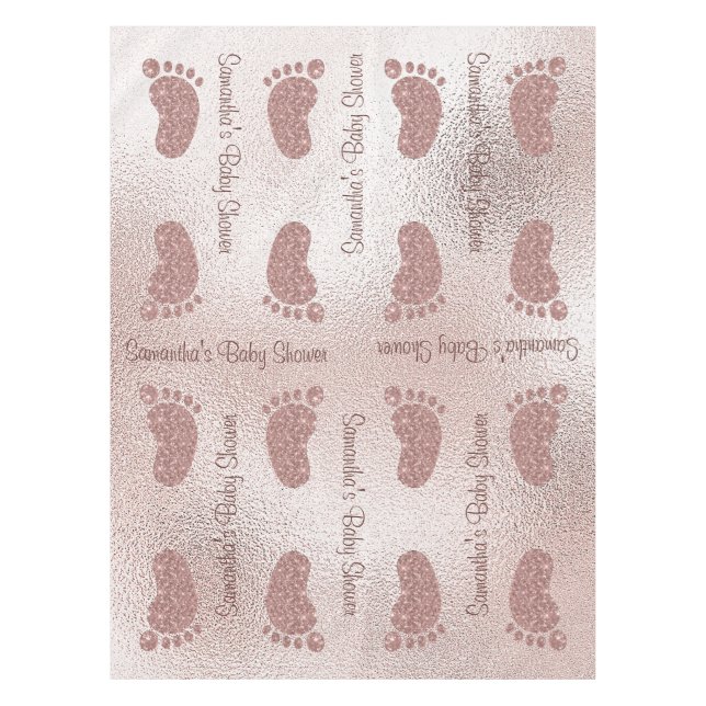 Baby shower rose chic, nappes de pieds pour bébé (Devant)