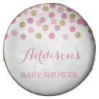 Baby shower rose chocolat Cookie Oreo couvert