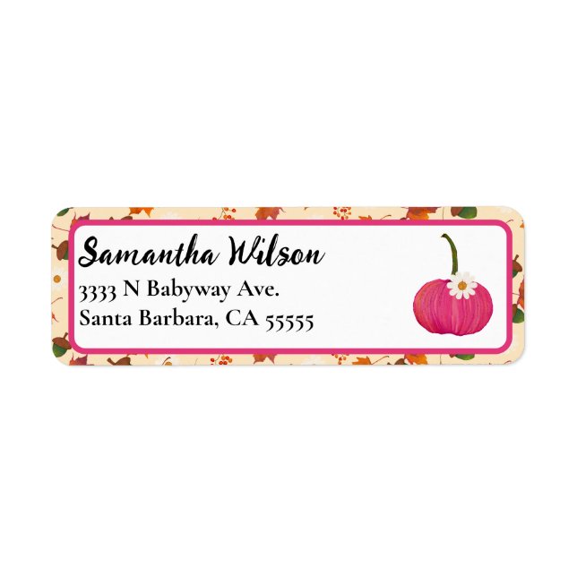 Baby shower rose Citrouille automne (Devant)