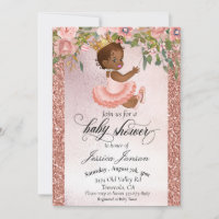 Baby Shower Rose Gold African American 