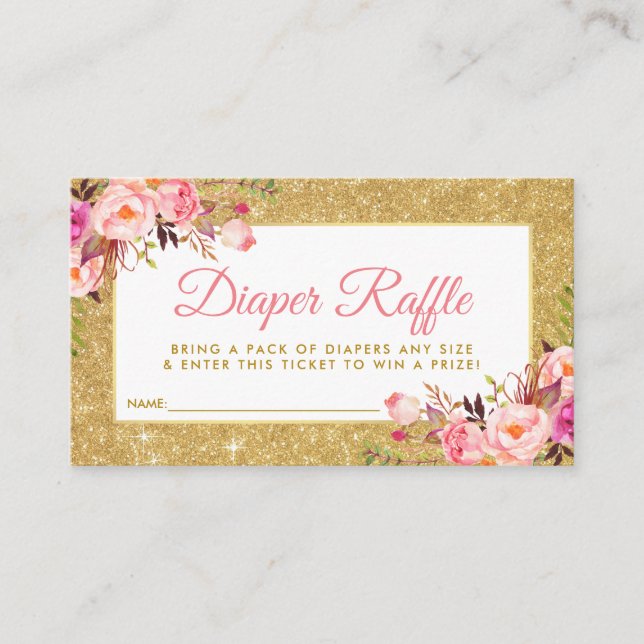 Baby shower rose or Refroidisseur Carte de billet  (Devant)