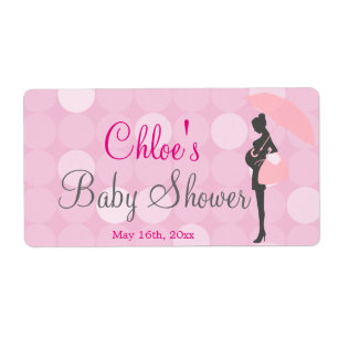 Baby shower rose Silhouette Bouteille d'eau Étique