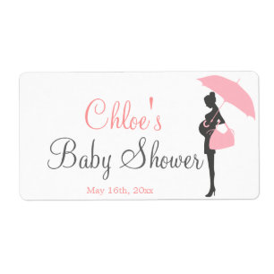 Baby shower rose Silhouette Bouteille d'eau Étique