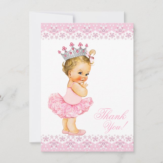 Baby shower rose Tutu Princesse Merci (Devant)