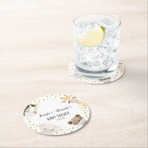 Baby Shower Round Paper Coaster