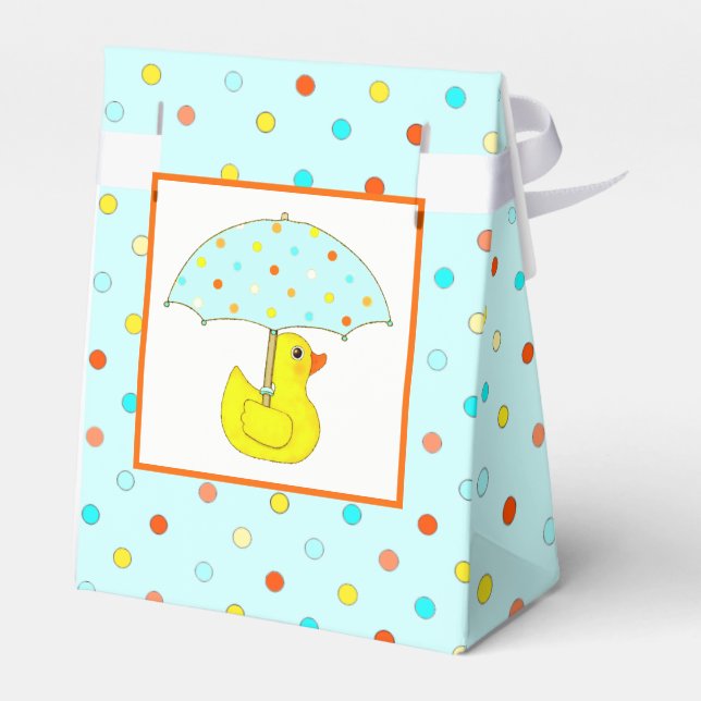 Baby Shower Rubber Duck With Umbrella Favor Box (Back Side)