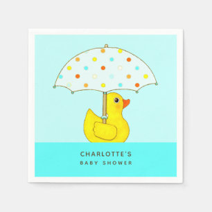 Baby Shower Rubber Duck with Umbrella Napkin