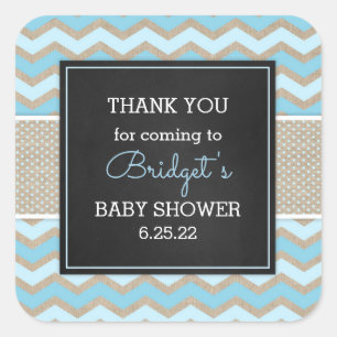 Baby shower Rustic Blue Boy faveur autocollant 365