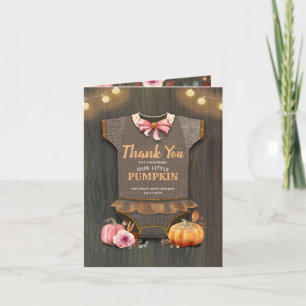 Baby Shower Rustic Fall Pumpkin Thank You Card