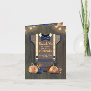 Baby Shower Rustic Fall Pumpkin Thank You Card