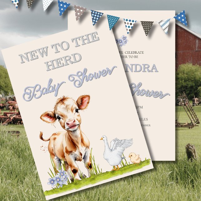 Baby Shower Rustic New Herd Cute Invitation (Creator Uploaded)