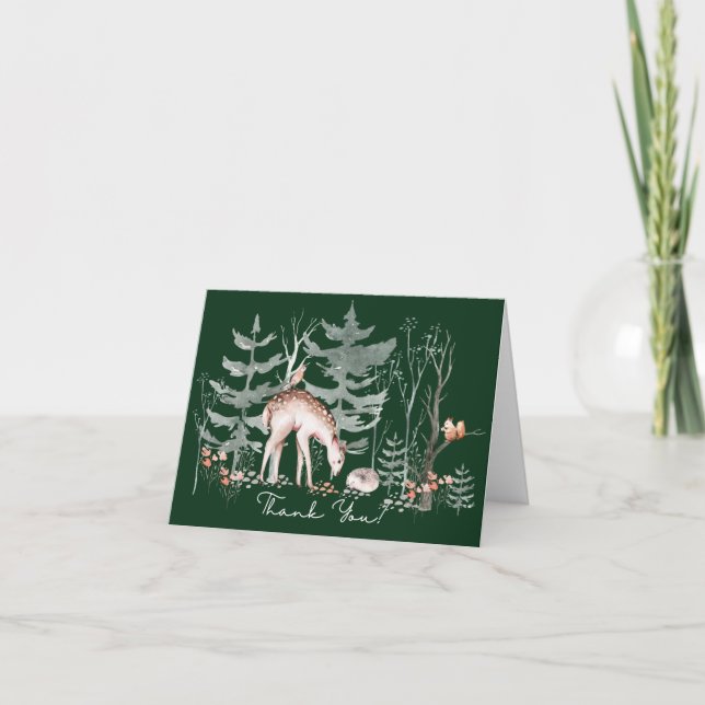 Baby shower Rustic Woodland Forest Animaux Merci (Devant)
