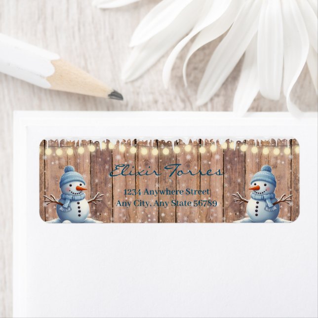 Baby shower rustique moderne élégant Blue Snowman (En situation)