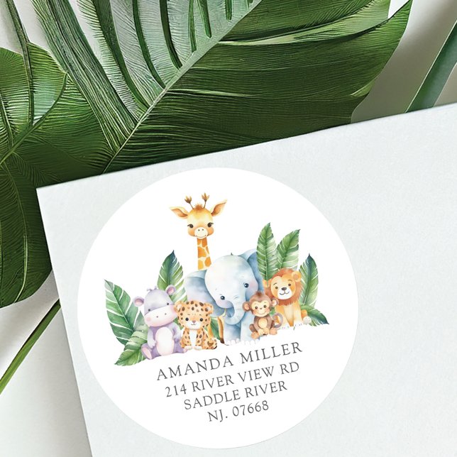 Baby shower Safari Adventure Étiquette de adresse (Créateur téléchargé)