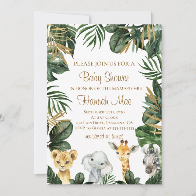 Baby shower Safari Boy Invitation (Devant)